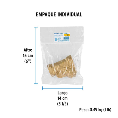 Válvula check de latón de 1", FOSET 49078