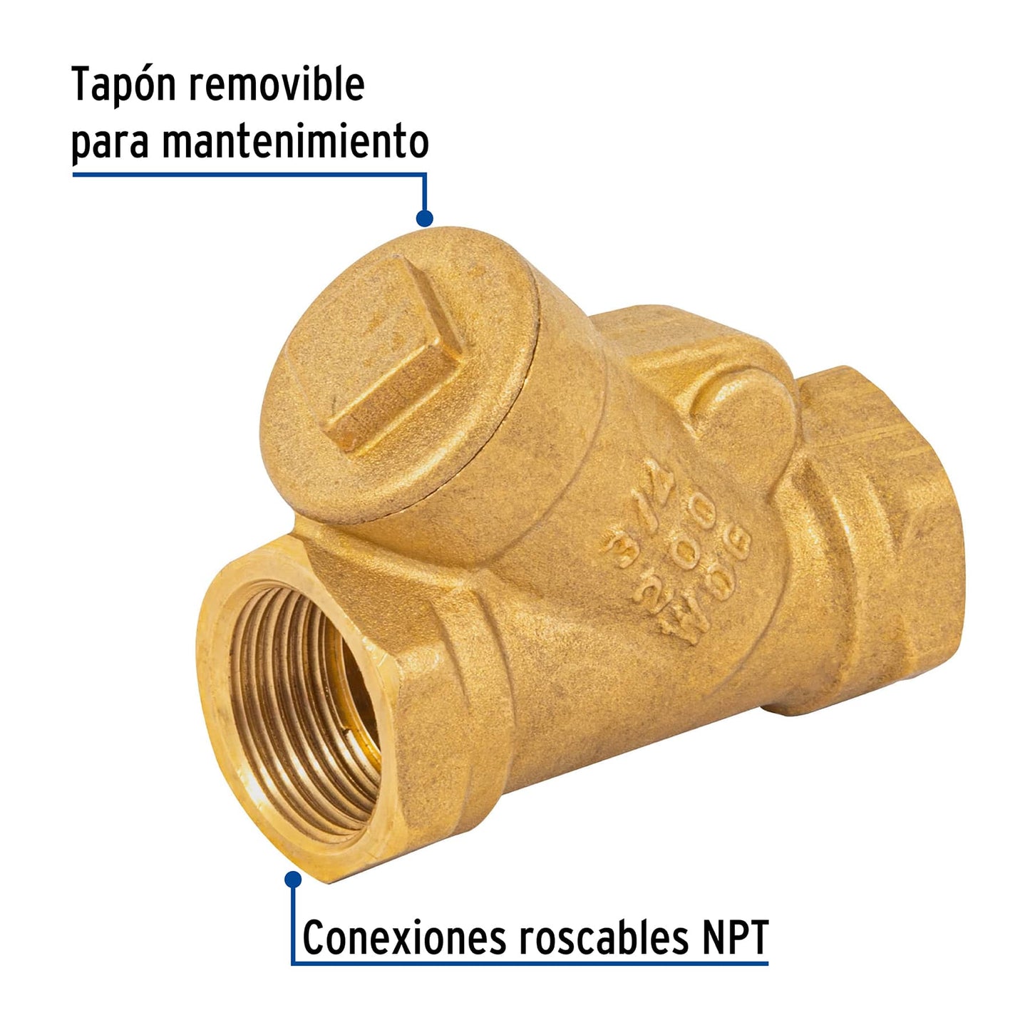 Válvula check de latón de 3/4", FOSET 49077