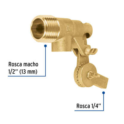Válvula de flotador de latón 1/2", FOSET 49034