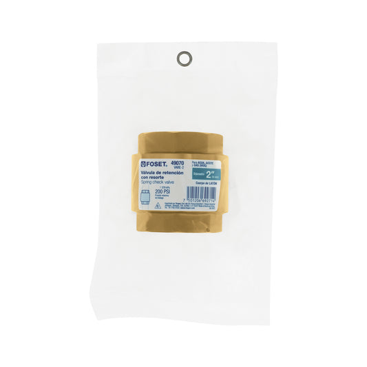 Válvula de retención de latón 2", FOSET 49070