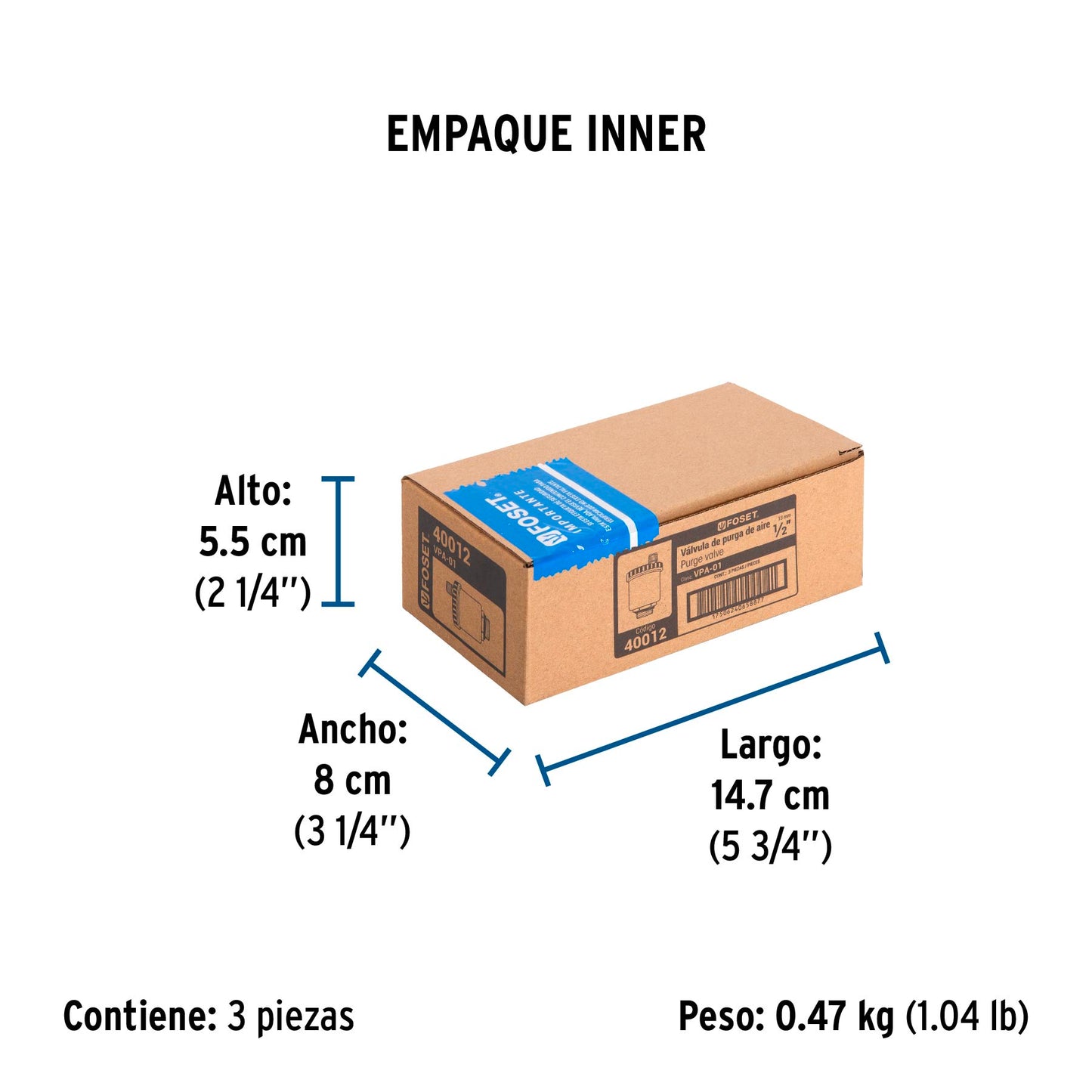 Válvula de purga de aire 1/2", FOSET 40012