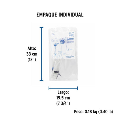 Válvula de llenado de plástico con flotador para tanque bajo 49344