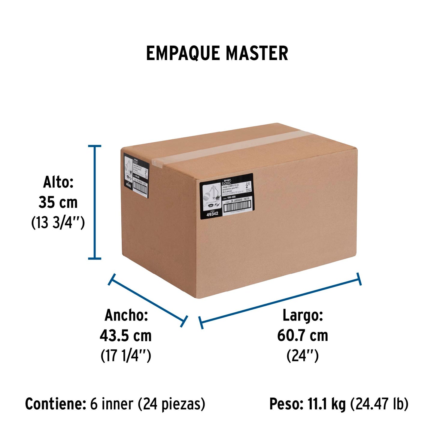 Juego de accesorios para WC, 2" con flotador, FOSET 49342