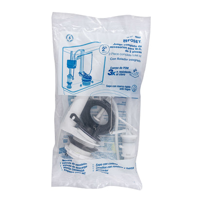 Jgo de reparación p/WC con válvula flotador,regulación clip 48447