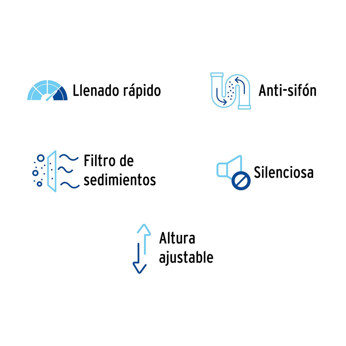 Válvula de llenado, ajustable, de plástico para tanque bajo 49338