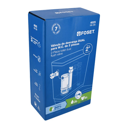 Válvula de descarga sistema dual para tanque bajo, FOSET 49325