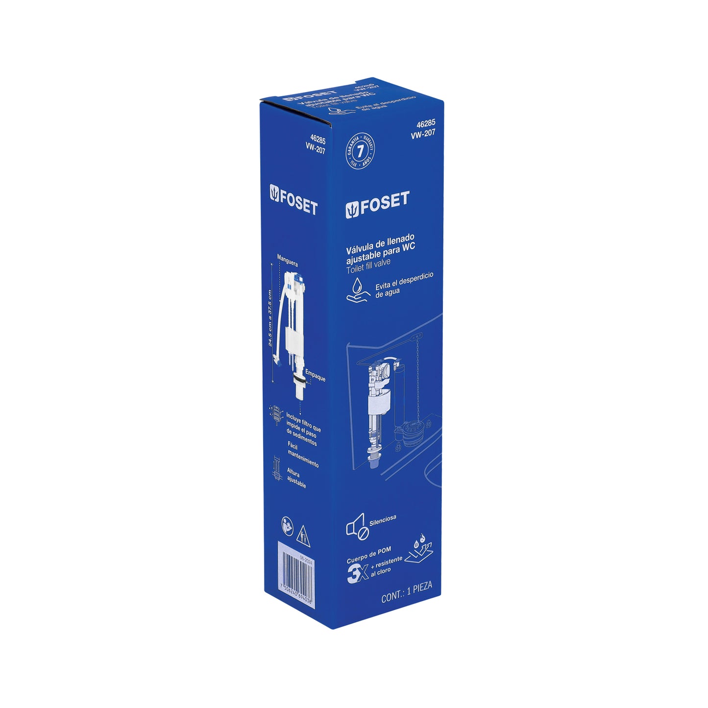 Válvula de llenado con ajuste de altura para WC, FOSET 46285