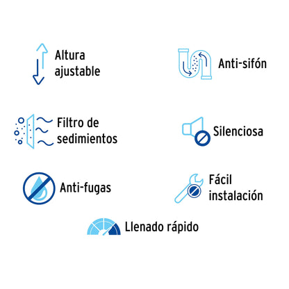 Válvula de llenado con ajuste de altura para WC, FOSET 46285
