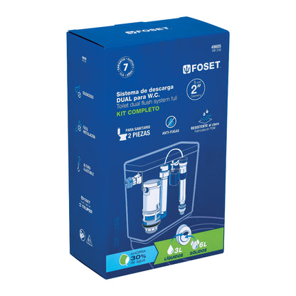 Juego de accesorios para WC, con sistema dual, FOSET 49605