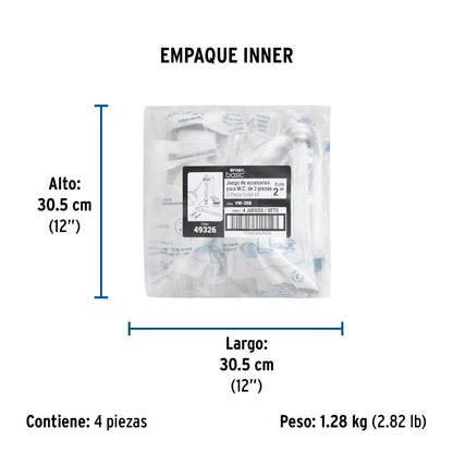Juego de accesorios para WC, 2" con flotador, BASIC 49326