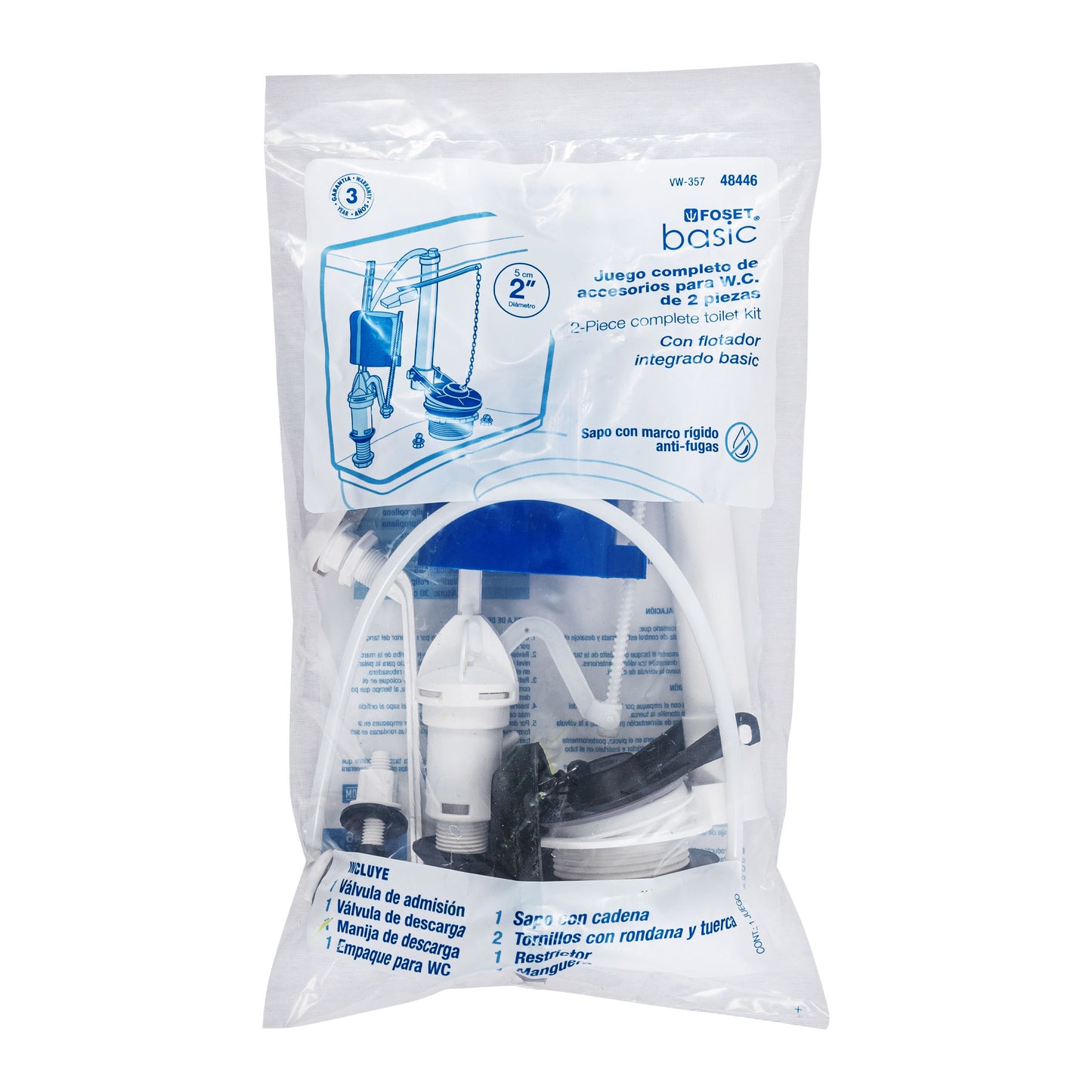 Juego de reparación p/WC con válvula de flotador compacto 48446