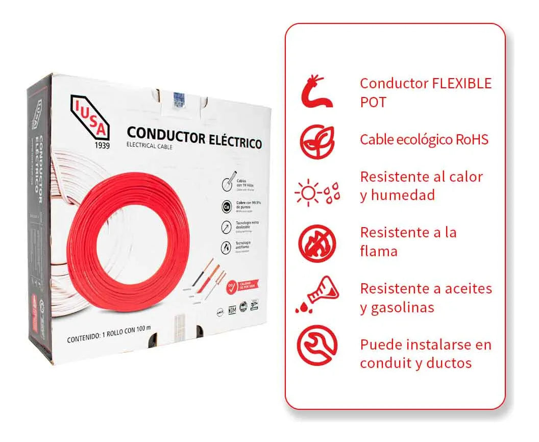 Cordon Pot Spt #14 Awg 300v 60° Blanco 100mts IUSA